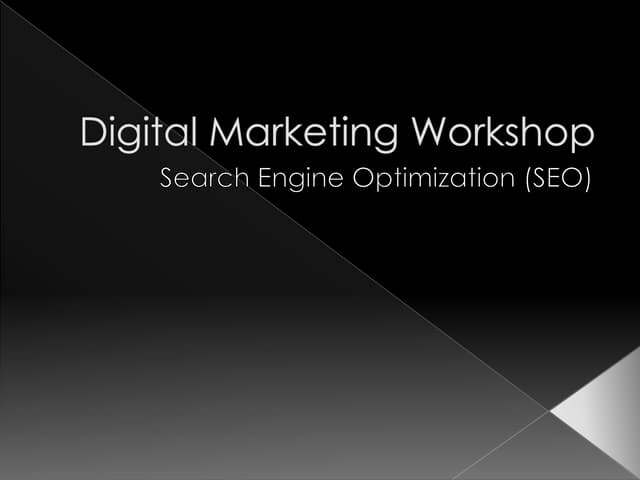 Digital Marketing - SEO Introduction