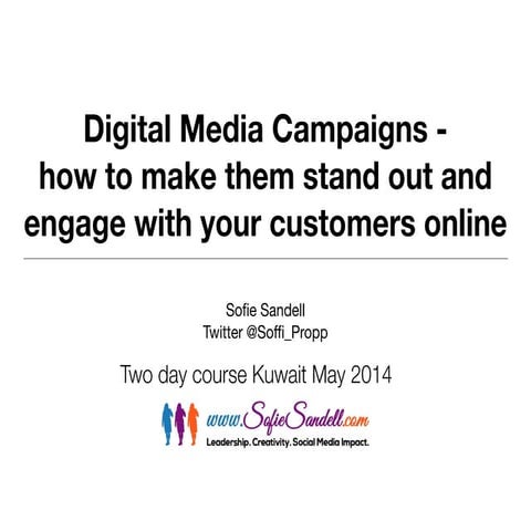 Digital media campaigns  - two workshop in Kuwait May 2014 