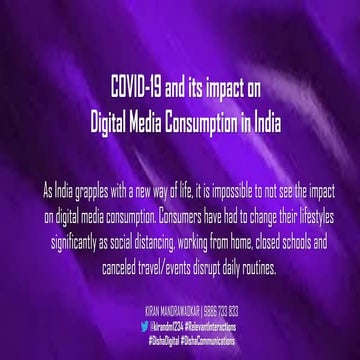 Digital media consumption in india due to impact of covid 19 compiled ...