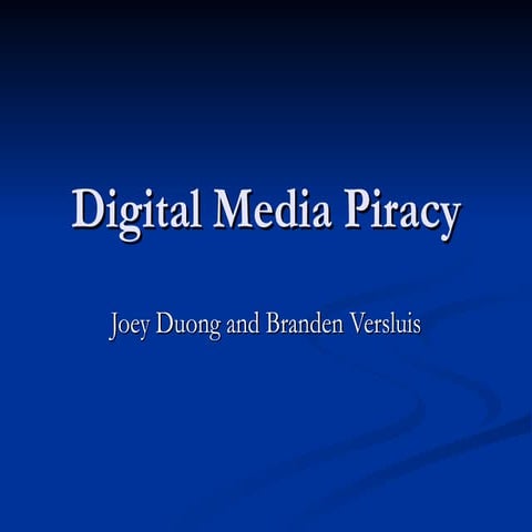Digital Media Piracy