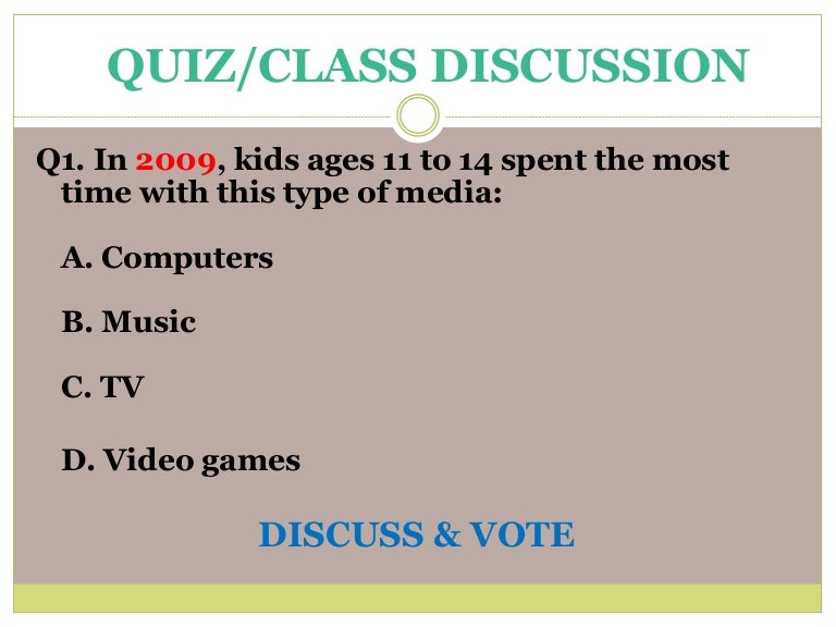 Digital media quiz discussion