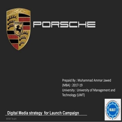 Digital media strategy of Porche cars. 