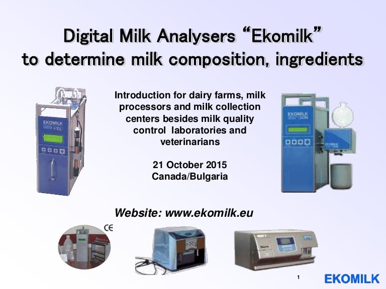 Digital milk analyzers to determine milk components, fat content meas…