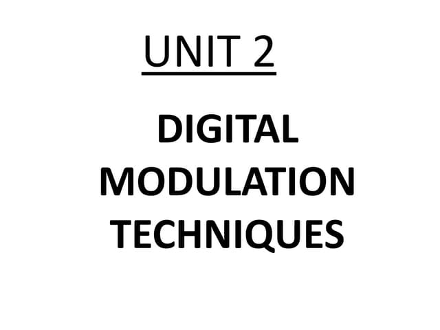 Digital modulation techniques | PPTX