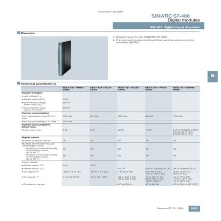 Digital module simatic s7 400