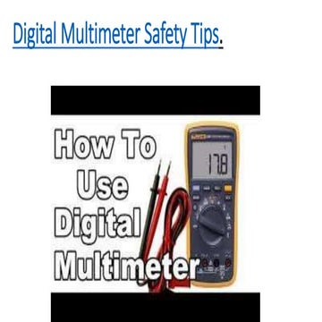 Digital multimeter safety tips