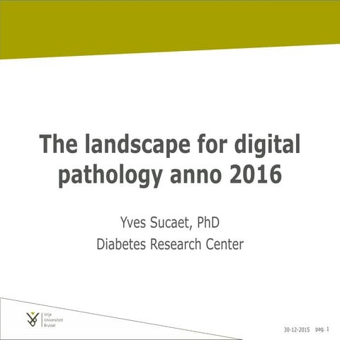 Digital pathology landscape 2016