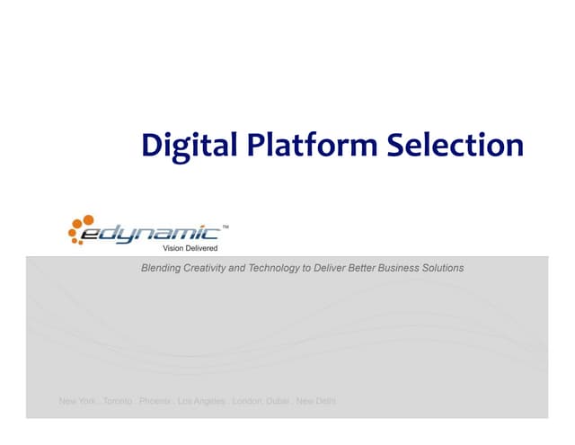 Digital Platform Selection Best Practices