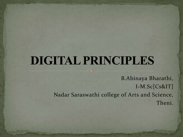 Digital principles basic
