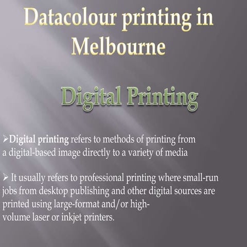 Digital printing with datacolour
