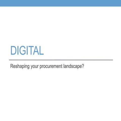 Digital procurement strategy