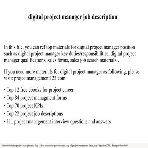 Digital project manager