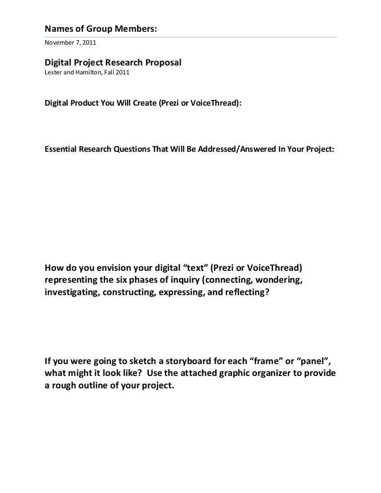 Digital project research proposal