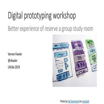 Digital prototyping workshop UXLibs 2019