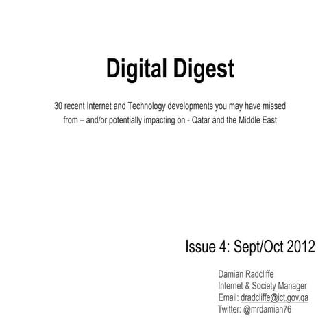Middle East Digital Digest Sept/Oct 2012