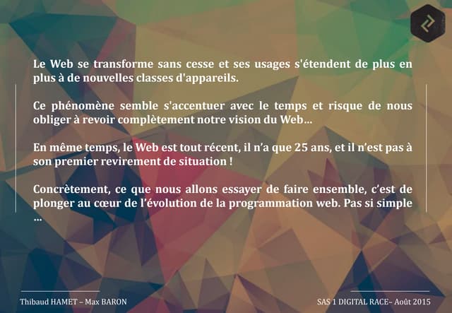 Digital race   evolution programmation web 1.0