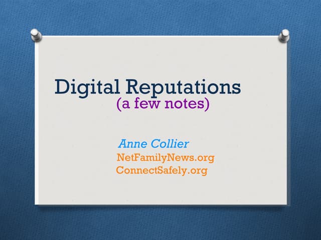 Digital reputations