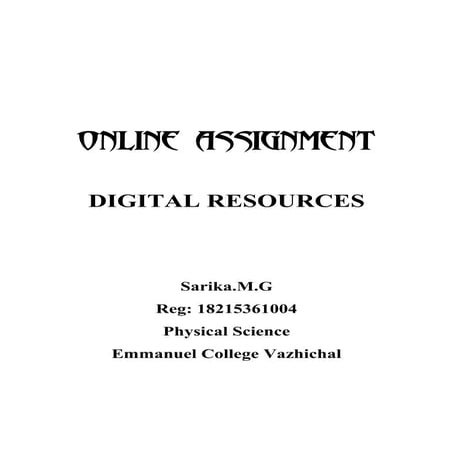 Online Assignment 