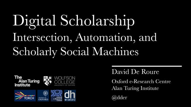 Digital Scholarship: Intersection, Automation, and Scholarly Social Machines