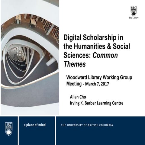 Digital Scholarship in the Humanities & Social Sciences