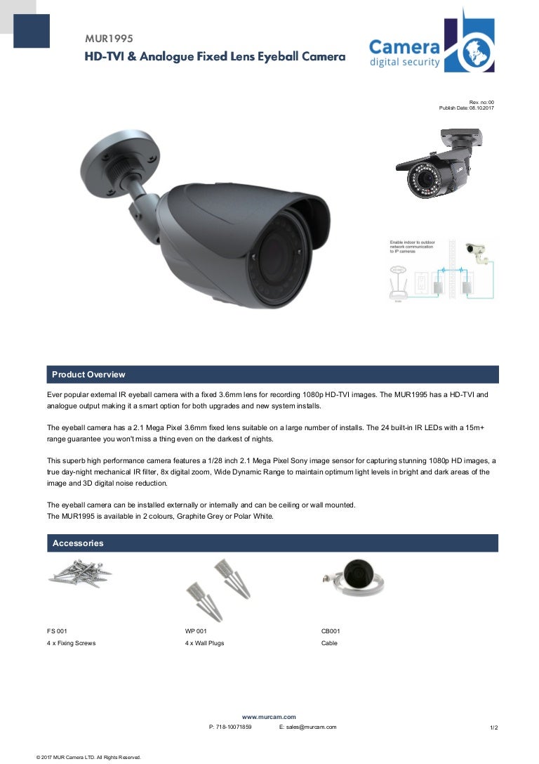 Digital Security Camera Datasheet Template