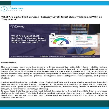 Digital Shelf Services - Category-Level Market Share Tracking | PPTX