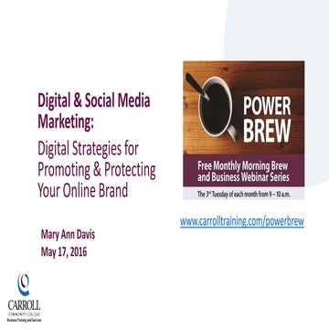 Digital and Social Media Marketing: Digital Strategies for Promoting and Prot...