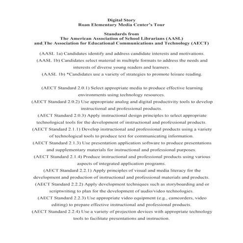 Digital story standards