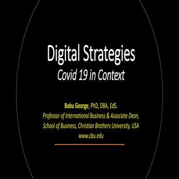 Digital  Strategies: Covid-19 in Context