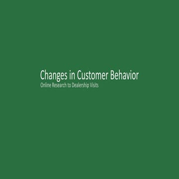 Digital Strategy - Automotive and changes in customer behaviour 