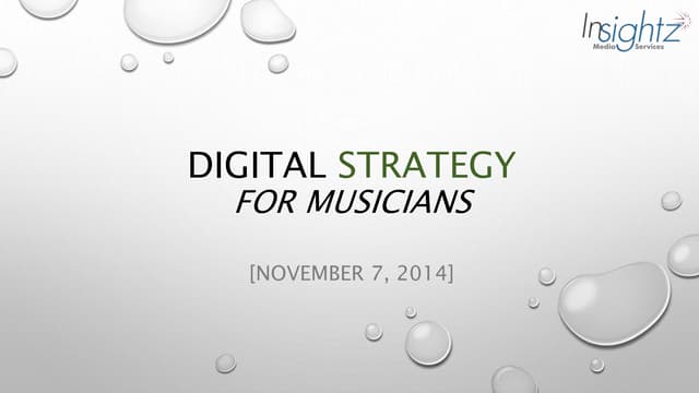 Digital strategy for musicians