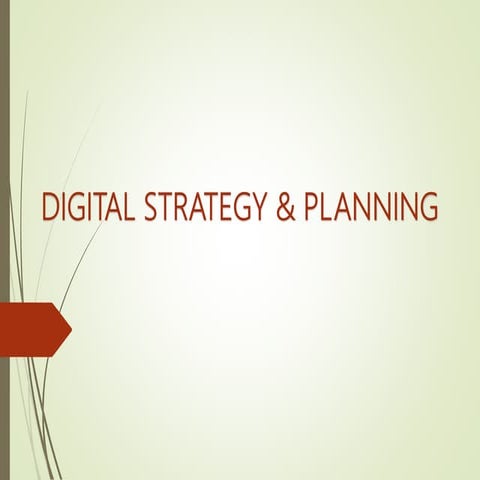 Digital Strategy & Planning