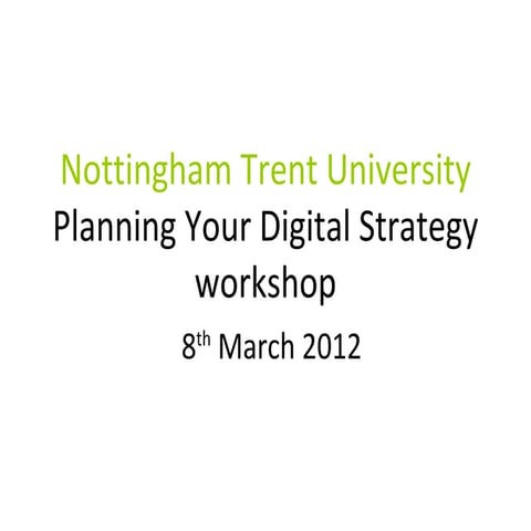 Digital strategy planning