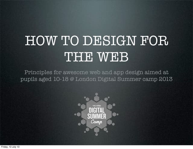 How to design for the web