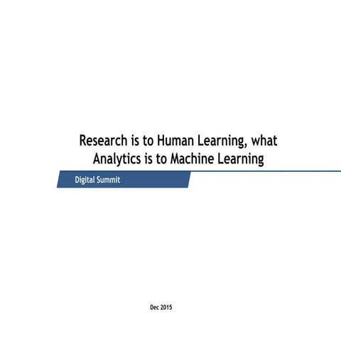 Digital summit Dallas 2015 - Research brings back the 'human' aspect to insights