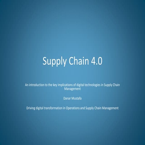 Digital supply chain management