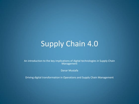 Digital transformation of supply chain | PPTX