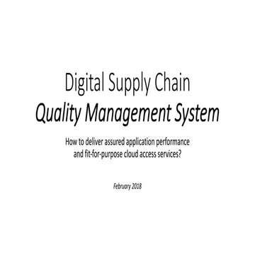 Digital supply chain quality management
