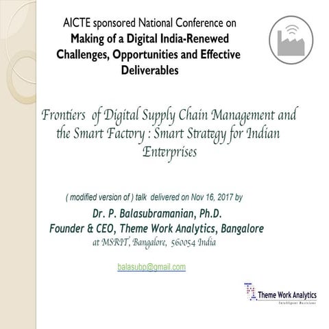 Digital supply chains and the smart factories