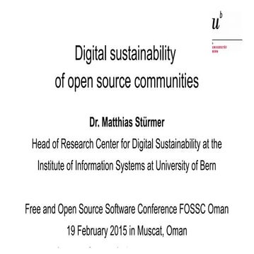 Digital sustainability of open source communities