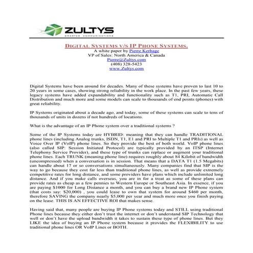 Digital Systems Vs Ip Systems