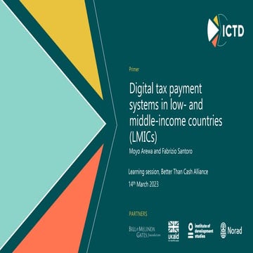 Digital tax payment systems in low- and middle-income countries (LMICs) – M Arewa and F Santoro