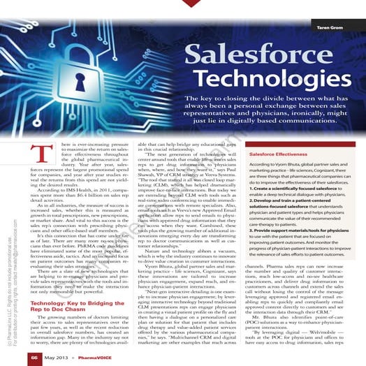 Digital & Sales Force Technologies - PharmaVOICE