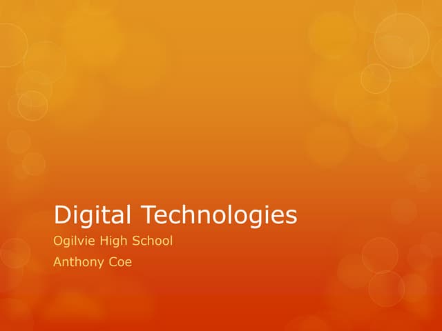 Digital technologies 26th march