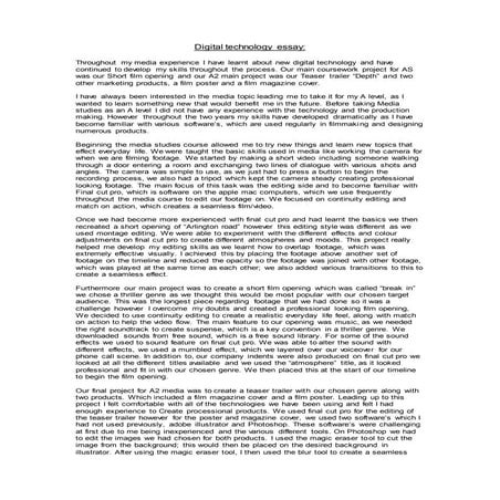 Digital technology essay | DOCX