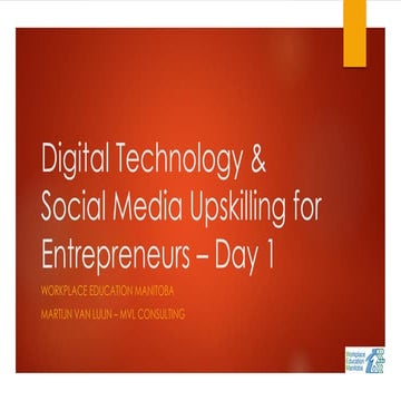 Digital technology & social media upskilling for entrepreneurs – day 1