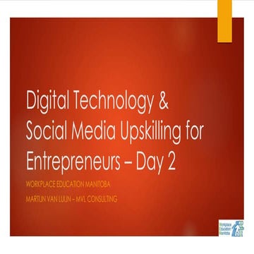 Digital technology & social media upskilling for entrepreneurs – day 2