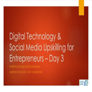 Digital technology & social media upskilling for entrepreneurs – day 3