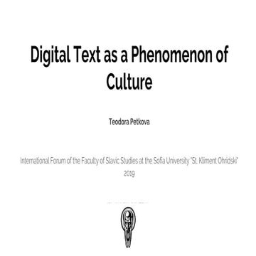 Digital text as a phenomenon of culture