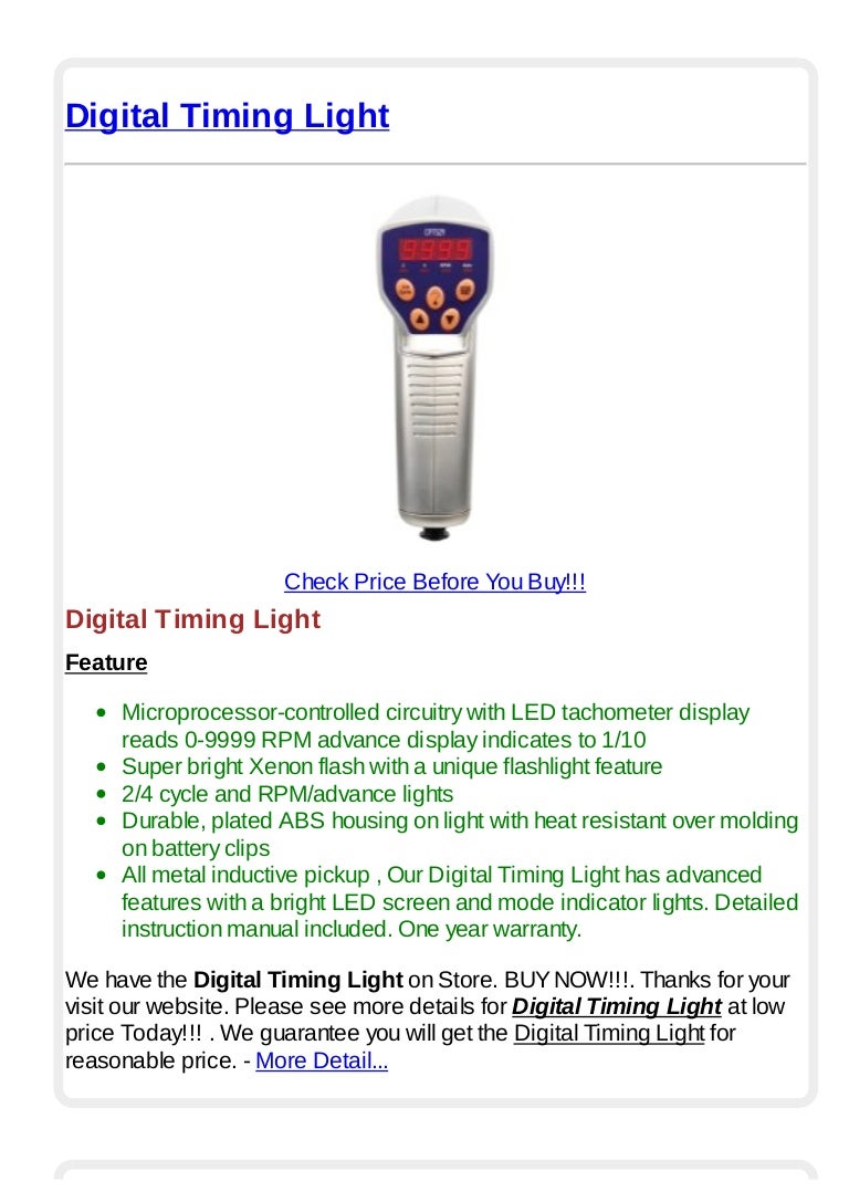 Digital timing light